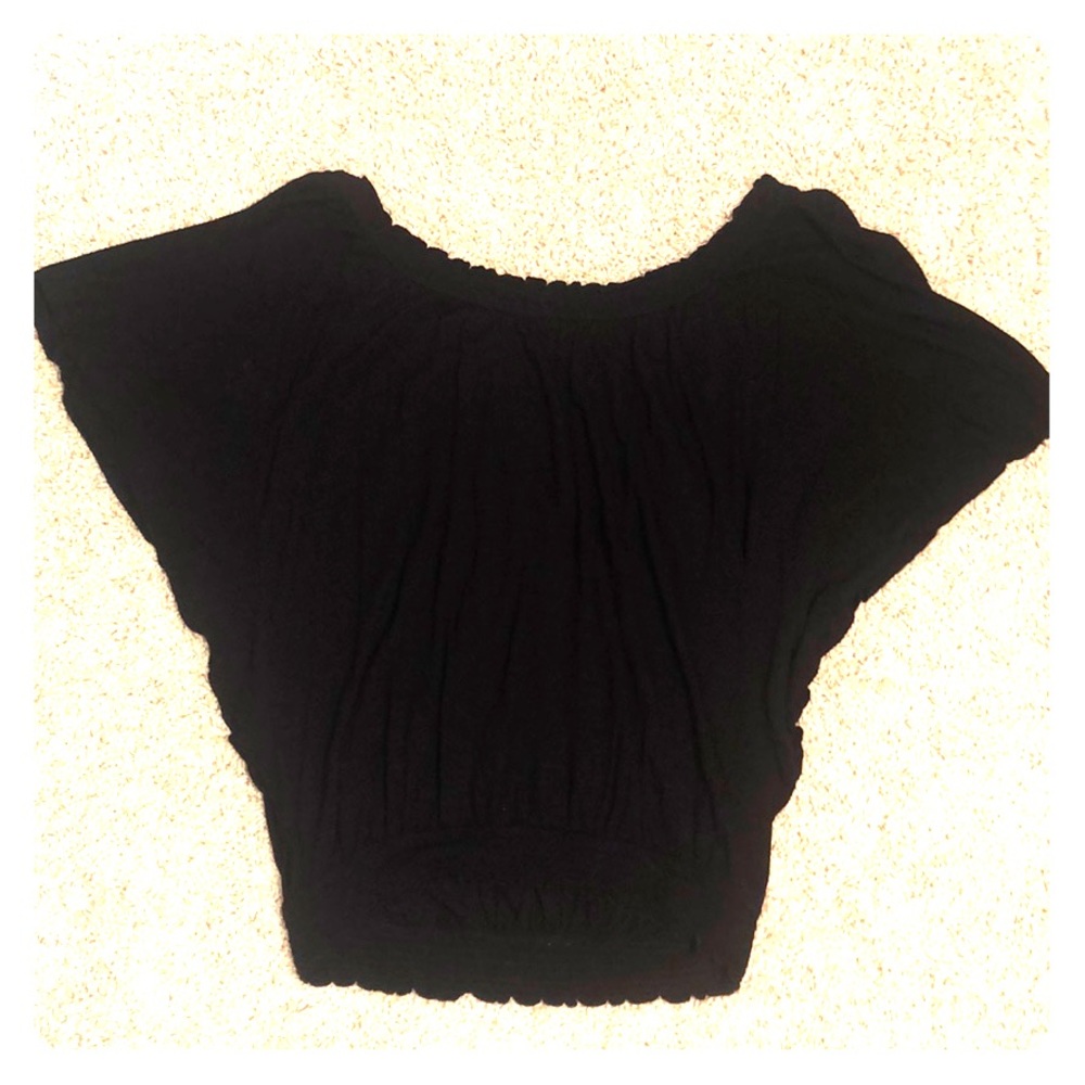 Black off the shoulder blouse